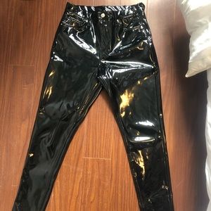 Black Vinyl Pants
